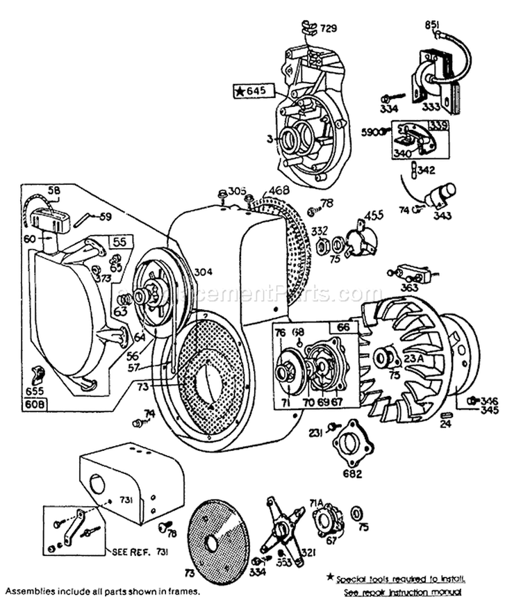 Page J Diagram and Parts List for 8799-1  Briggs and Stratton Generator